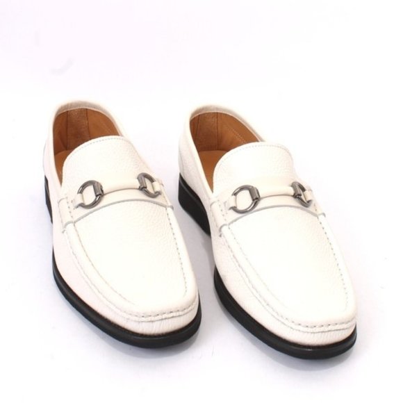 ROBERTO SERPENTINI 48510 White Leather Moccasins Loafers main image 5